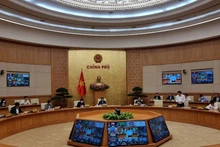 Phó Thủ tướng Lê Văn Thành chủ trì hội nghị trực tuyến tại trụ sở Chính phủ.