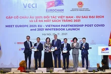 Khai mạc Hội nghị "Gặp gỡ Châu Âu 2021: Đối tác Việt Nam-EU hậu Covid-19 và công bố sách Trắng EuroCham 2021". (Ảnh: baoquocte.vn)
