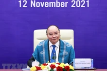 Chủ tịch nước Nguyễn Xuân Phúc dự Hội nghị các nhà Lãnh đạo kinh tế APEC lần thứ 28 theo hình thức trực tuyến. (Nguồn: TTXVN)
