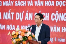 Chủ tịch Hội Xuất bản Việt Nam Hoàng Vĩnh Bảo phát biểu tại lễ phát động. (Ảnh: Ban tổ chức)