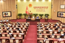 Quang cảnh kỳ họp thứ tư, HĐND thành phố Hà Nội khóa 16. (Ảnh: Duy Linh)