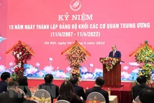 Chủ tịch nước Nguyễn Xuân Phúc phát biểu ý kiến chỉ đạo tại buổi lễ. (Ảnh: TTXVN)
