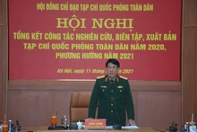 Đại tướng Lương Cường phát biểu ý kiến tại hội nghị. 