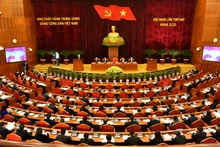 Toàn cảnh phiên khai mạc Hội nghị lần thứ hai Ban Chấp hành T.Ư Đảng Cộng sản Việt Nam khóa XIII. (Ảnh: Đăng Khoa) 