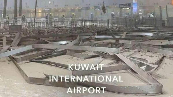 Một góc sân bay quốc tế Kuwait bị phá hủy do ảnh hưởng của các cuộc không kích. (Ảnh: Đại sứ quán Việt Nam tại Kuwait)