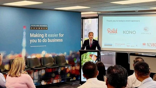 Đại sứ Phan Minh Giang phát biểu tại Lễ khai trương Hội đồng Kinh doanh New Zealand-Việt Nam.