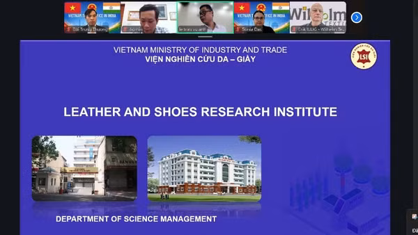 Hội thảo trực tuyến với chủ đề “Định hình tương lai hợp tác da giày Việt Nam-Ấn Độ” diễn ra ngày 9/4.