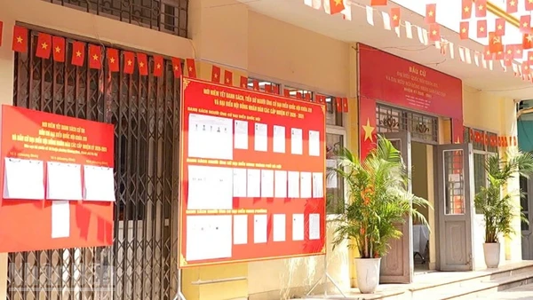 Các khu vực bầu cử trên địa bàn phường Khương Đình đã hoàn tất công tác chuẩn bị, sẵn sàng cho ngày 15/3 - Ngày bầu cử đại biểu Quốc hội khóa XVI và đại biểu Hội đồng nhân dân các cấp nhiệm kỳ 2026-2031. (Ảnh: KHÁNH LAN)