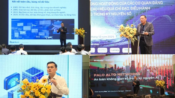 Các đại biểu trình bày tham luận Hội thảo chuyên đề “Những giải pháp thúc đẩy chuyển đổi số trong các cơ quan Đảng” do Văn phòng Trung ương tổ chức từ ngày 5-7/12 tại Phú Quốc, An Giang. (Ảnh: ĐINH PHƯƠNG)