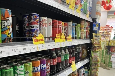 Đồ uống có đường bán tại một siêu thị ở Hà Nội.
