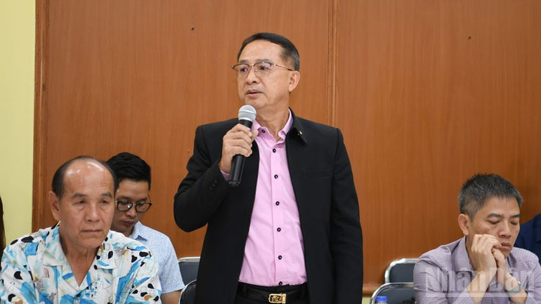 Ông Nguyễn Văn Minh nêu những biện pháp thúc đẩy xuất khẩu hàng hóa Việt Nam sang Thái Lan. (Ảnh: MINH THẮNG) ndo_br_anh-9.jpg