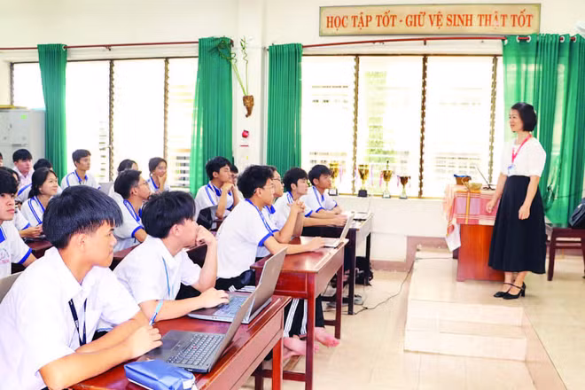 Một giờ học ở Trường chuyên Quang Trung.