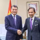 Thủ tướng Chính phủ Lê Minh Hưng gặp Quốc vương Brunei Darussalam Haji Hassanal Bolkiah. (Ảnh: VGP/Nhật Bắc)