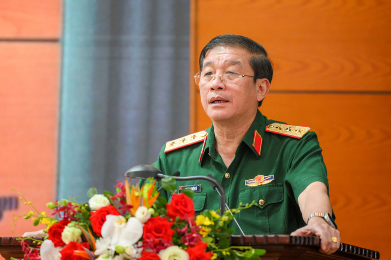 Thượng tướng Trương Thiên Tô, Phó Chủ nhiệm Tổng cục Chính trị phát biểu. hoi-tao-bttm-5078.jpg