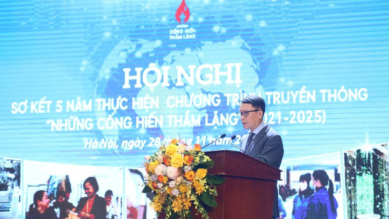 Phó Chủ tịch Thường trực Hội Nhà báo Việt Nam Nguyễn Đức Lợi phát biểu tại buổi lễ. c0e3b458-0b94-4319-9dd3-58386fa53757-3289.jpg