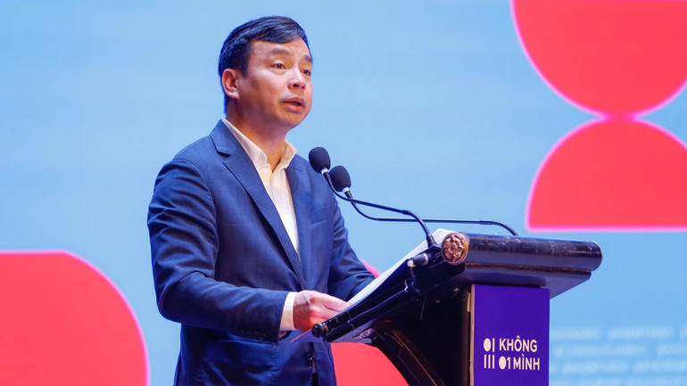Thiếu tướng Nguyễn Xuân Minh, Cục trưởng Cục An ninh mạng và Phòng, chống tội phạm sử dụng công nghệ cao (A05, Bộ Công an) phát biểu. nts.jpg