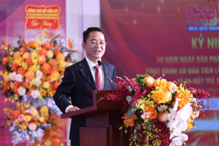 Tổng biên tập Báo Pháp luật Việt Nam phát biểu tại buổi Lễ. plvn2-2962.jpg