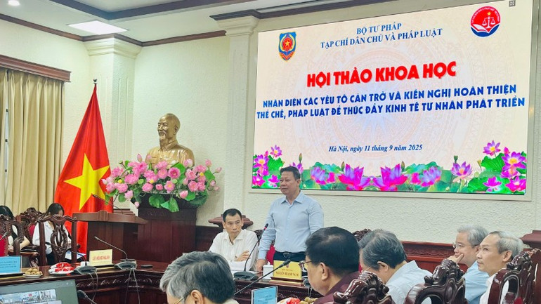 Thứ trưởng Tư pháp Nguyễn Thanh Ngọc phát biểu. z6999513602668-ab8aa9ece8273b20e69ddca1f035d1d6-1005.jpg