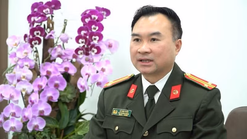 Trung tá Lê Anh Tuấn, Phó Trưởng phòng 5, Cục An ninh mạng (Bộ Công an). (Ảnh: A05)