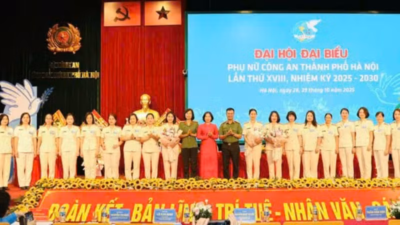 Đại hội Đại biểu Phụ nữ Công an Thành phố Hà Nội lần thứ XVIII, nhiệm kỳ 2025-2030.