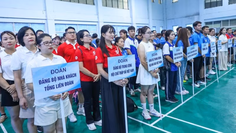 Các đơn vị tham dự hội thao.
