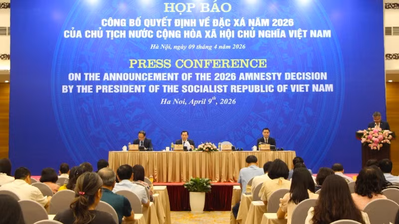 Họp báo công bố đặc xá năm 2026.