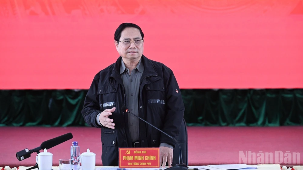 Thủ tướng Chính phủ Phạm Minh Chính phát biểu ý kiến kết luận cuộc họp. (Ảnh: Trần Hải)