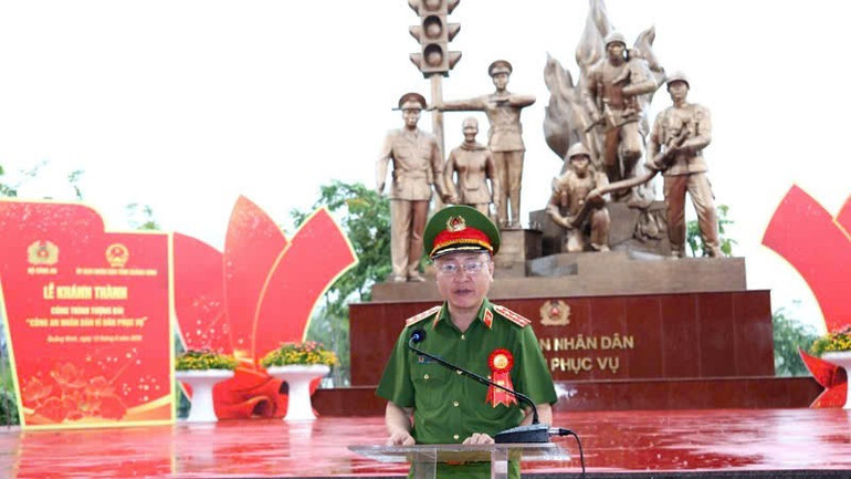 Thượng tướng Nguyễn Ngọc Lâm, Thứ trưởng Công an phát biểu tại Lễ khánh thành. ca-7.jpg