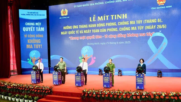 Phó Thủ tướng Chính phủ cùng các đại biểu nhấn nút phát động tại buổi lễ. mt-3.jpg