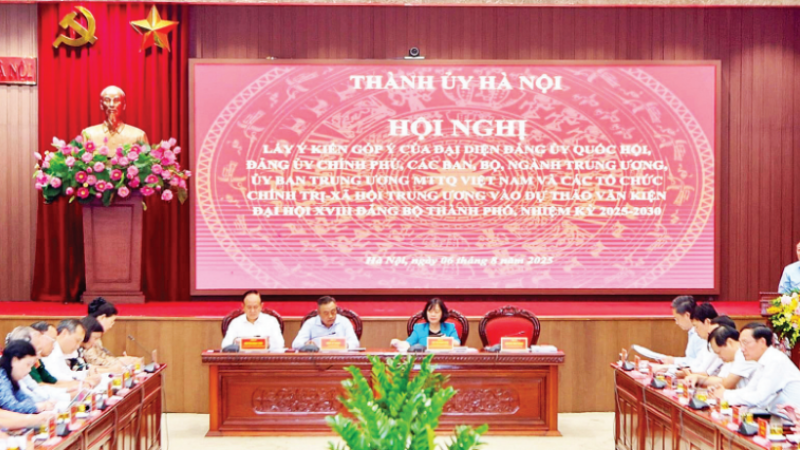Hội nghị lấy ý kiến của các bộ, ngành Trung ương vào dự thảo Báo cáo chính trị trình Đại hội Đảng bộ Thành phố Hà Nội khóa 18, nhiệm kỳ 2025-2030