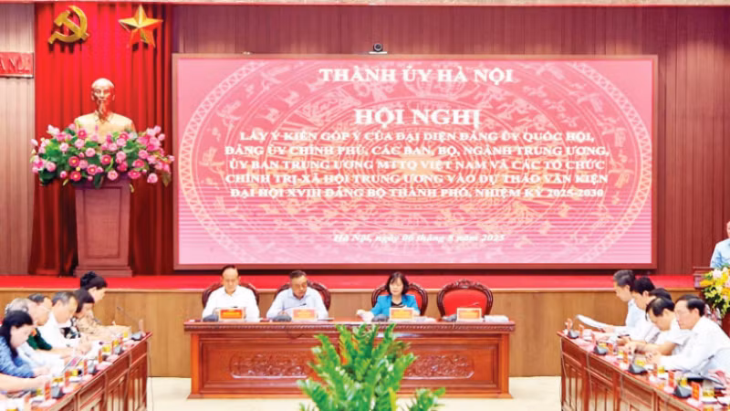 Hội nghị lấy ý kiến của các bộ, ngành Trung ương vào dự thảo Báo cáo chính trị trình Đại hội Đảng bộ Thành phố Hà Nội khóa 18, nhiệm kỳ 2025-2030