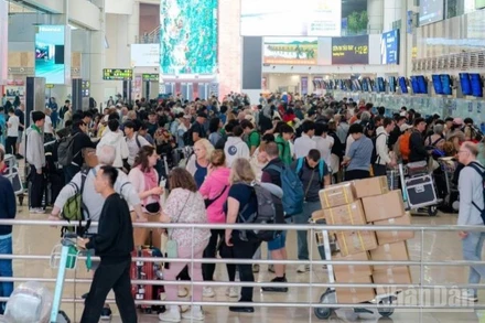 Cảng Hàng không quốc tế Nội Bài ghi nhận sản lượng hành khách và chuyến bay trong ngày 22/2 cao kỷ lục, đánh dấu cao điểm trở lại làm việc, học tập của người dân sau kỳ nghỉ dài ngày.