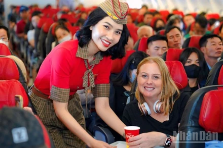 Tiếp viên hàng không Vietjet.