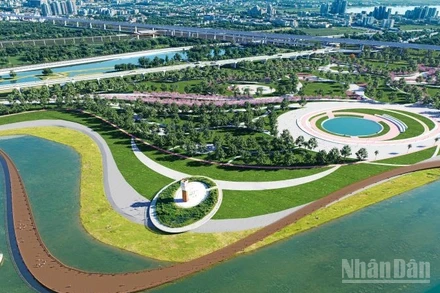 Một góc dự án Trục đại lộ cảnh quan sông Hồng.