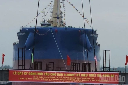 Nam Triệu hạ thủy thành công tàu hàng trọng tải 65.000DWT số 2 mang tên Trường Minh 02 cho Công ty cổ phần Công nghiệp tàu thủy Đông Bắc.