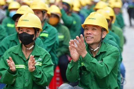 Các công nhân tham dự chương trình Xây Tết 2026.