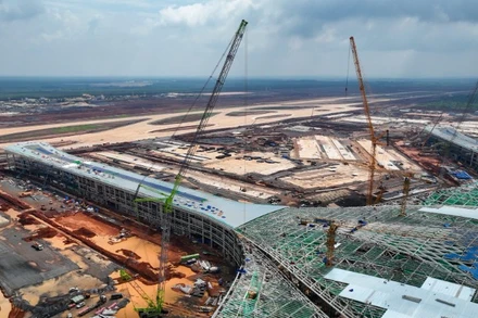 Một góc dự án Cảng hàng không quốc tế Long Thành đang thi công (Ảnh: VĂN TRUNG)