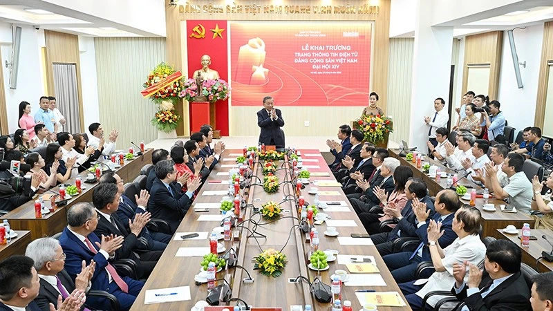 Lễ ra mắt Trang thông tin điện tử chuyên đề "Đảng Cộng sản Việt Nam-Đại hội XIV" tại Trụ sở Bộ Biên tập Báo Nhân Dân.