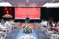 Đồng chí Hoàng Quốc Khánh, Bí thư Tỉnh ủy Sơn La báo cáo tiến độ thực hiện các kết luận, Nghị quyết tại tỉnh Sơn La.