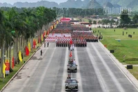 Các khối tại buổi luyện tập diễu binh, diễu hành A80.