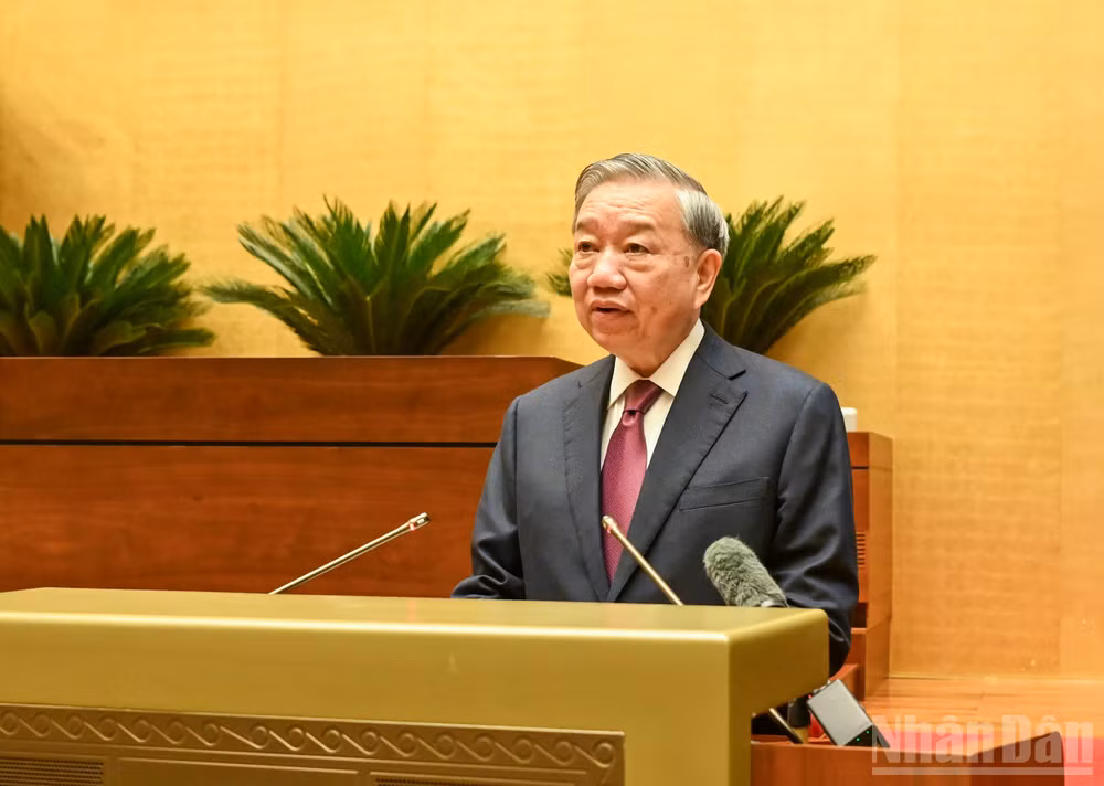 Tổng Bí thư, Chủ tịch nước Tô Lâm tại Kỳ họp thứ nhất Quốc hội khóa XVI (Ảnh: DUY LINH)