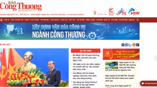 Báo Công Thương chính thức mở chuyên mục AI Công Thương từ ngày 1/8. (Ảnh chụp màn hình)