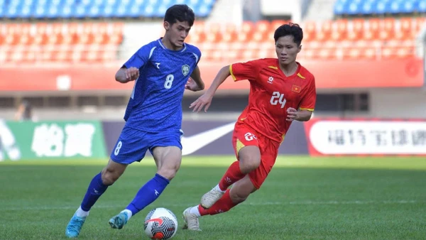 U22 Việt Nam chấp nhận thua 0-1 trước U22 Uzbekistan. (Ảnh: VFF)