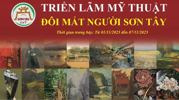 Triển lãm "Đôi mắt người Sơn Tây" phản ánh chiều sâu sáng tạo và sự phong phú trong cảm hứng nghệ thuật của các họa sĩ Sơn Tây. (Ảnh: BTC)