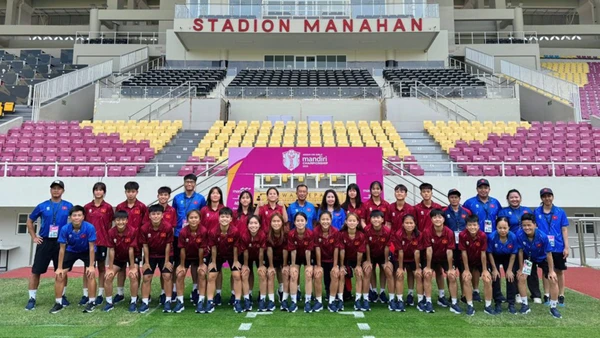 Các thành viên đội tuyển U16 nữ Việt Nam. (Ảnh: VFF)