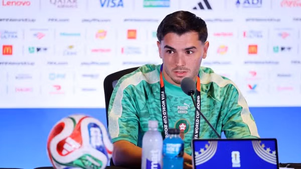 Tiền vệ Brahim Diaz tại buổi họp báo trước trận Morocco gặp Pháp. (Ảnh: FIFA)