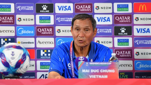 Huấn luyện viên Mai Đức Chung chia sẻ tại buổi họp báo sau trận thua 0-1 trước đội tuyển nữ Đài Loan (Trung Quốc).