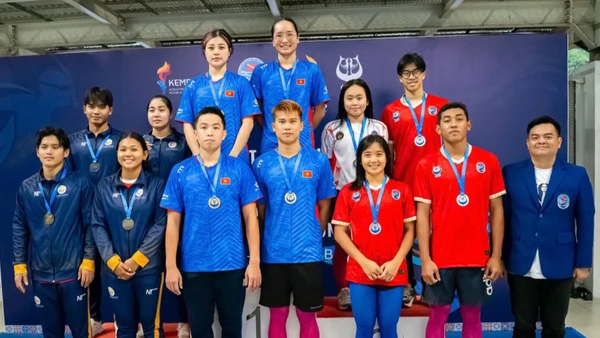 Đội tuyển lặn Việt Nam thi đấu ấn tượng tại giải Đông Nam Á 2025. (Ảnh: Hiệp hội thể thao dưới nước Việt Nam)