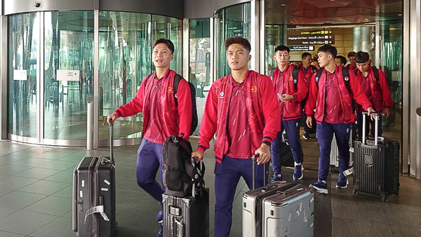 Các cầu thủ U23 Việt Nam đã có mặt tại Qatar. (Ảnh: VFF)