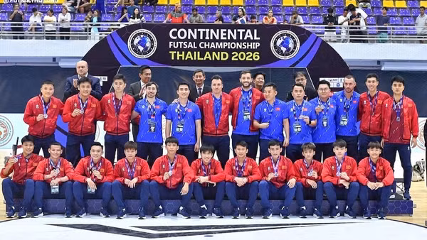 Đội tuyển futsal Việt Nam xuất sắc giành ngôi Á quân Giải giao hữu vô địch châu lục-Thái Lan 2026. (Ảnh: VFF)